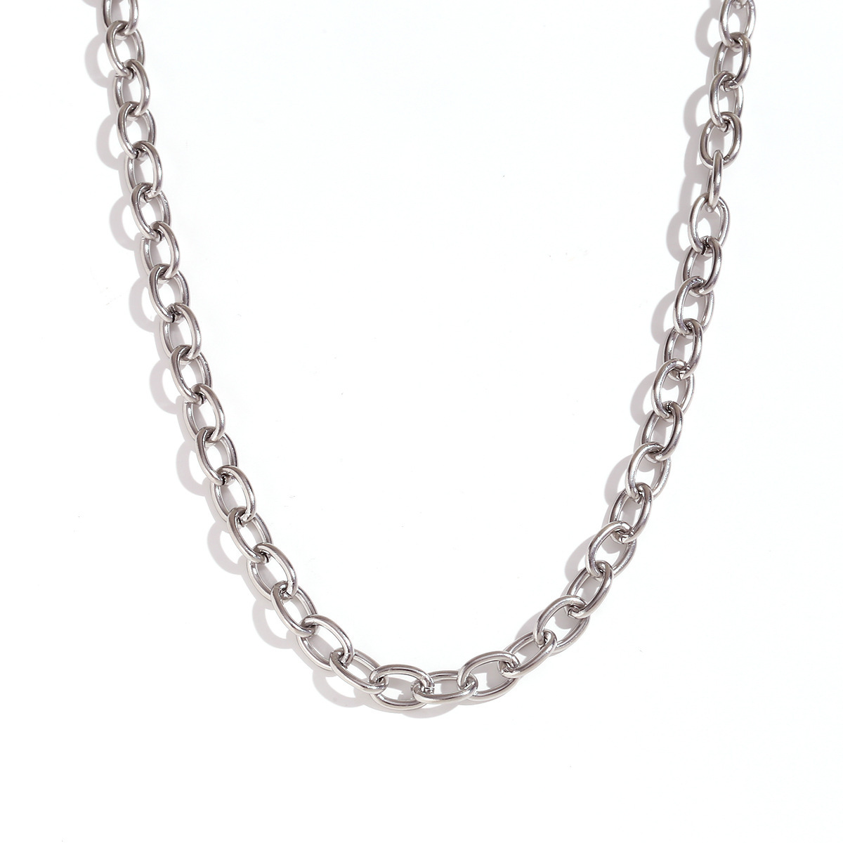 6.9mm cross chain-SIlver-80cm+10cm
