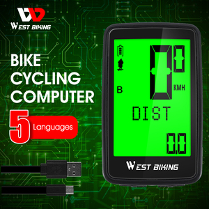 WEST BIKING New USB Recharge <strong>Computer</strong> Bike Digital IPX7 <strong>Cycle</strong> <strong>Computer</strong> Wireless Bicycle Exercise 5 Languages Bike <strong>Computer</strong> Mount