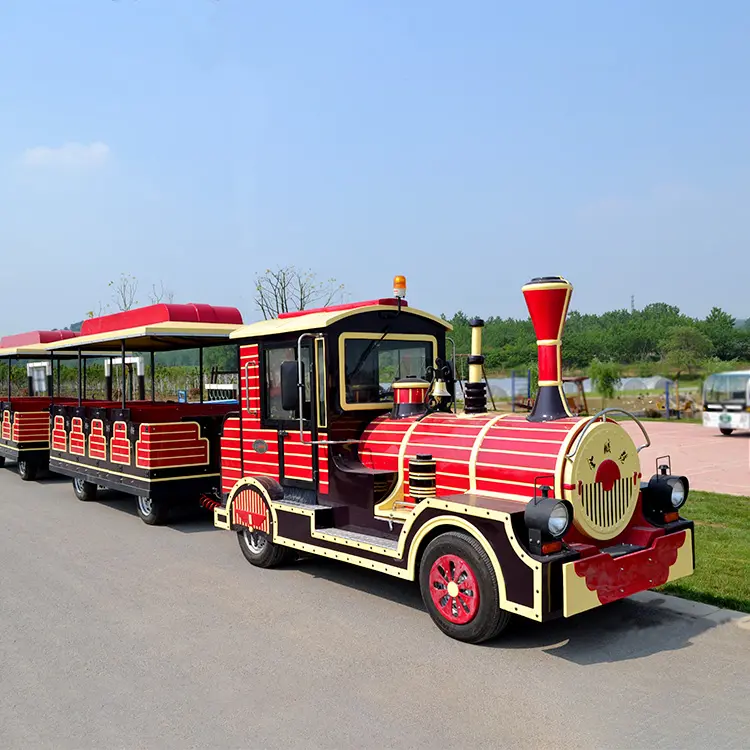สวนสนุกรถไฟฟ้ารถไฟท่องเที่ยวไฟฟ้าสำหรับขายสวนสนุกเด็กผู้ใหญ่ขี่รถไฟดีเซลสำหรับขาย