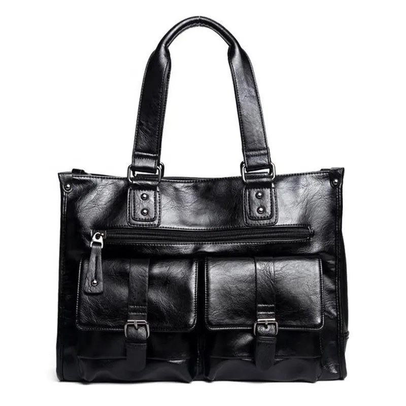 Men Briefcase Waterproof PU Leather Business Shoulder Bags Luxury Brand Office Handbags