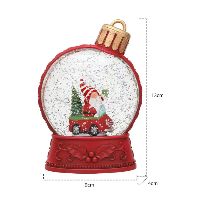 Personal isierte Santa Auto Weihnachts baum Schneekugel Licht Weihnachts schmuck