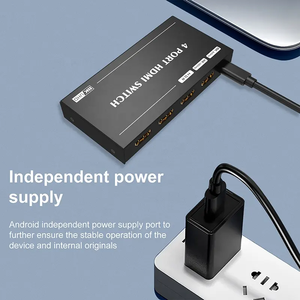 Xput 2022 4 Port <strong>HDMI</strong> 4x1 Switch UHD HDR 48Gbps 2.1 8K 60Hz 4K 120Hz 3D 4 in 1 Out <strong>HDMI</strong> 4x1 Switcher <strong>Adapter</strong> With Remote Control - Product Image 6