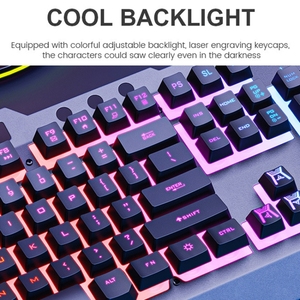 流行设计IMICE GK-700 104键金属背光游戏有线悬浮照明键盘带手托 - Product Image 6