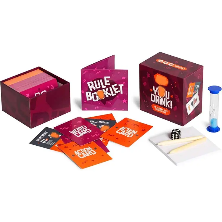 Cartas de juego personalizables, Impresión de cartas de juego borracho, juego de cartas para beber de vacaciones con caja para fiesta de adultos