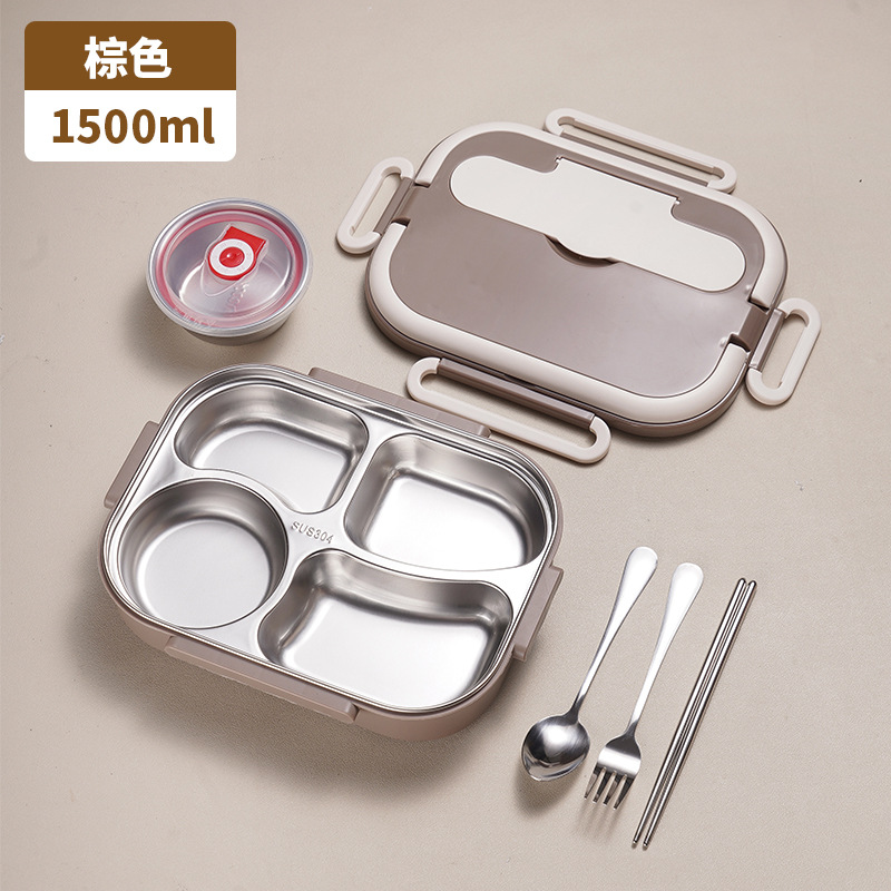 Small 4 compartments + soup bowl + cutlery