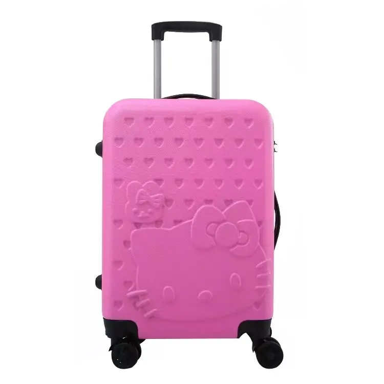 Bolsa de viaje con forma de corazón de gato, Maleta de equipaje con 4 ruedas, carrito de viaje, equipaje de abs y personalizado de fábrica