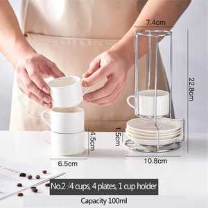 จานถ้วยกาแฟเซรามิกสไตล์ยุโรปพร้อมชั้นวางน้ำชายามบ่าย3/5/8/10ออนซ์โลโก้ตามสั่ง - Product Image 6