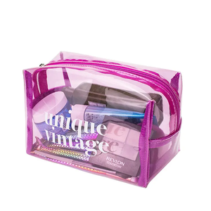 Biểu Tượng Tùy Chỉnh Màu Hồng Bạc Hà Tím Jelly Màu Du Lịch PVC Mỹ Phẩm Pouch Kit Lưu Trữ Dây Kéo Trang Điểm Túi - Product Image 5