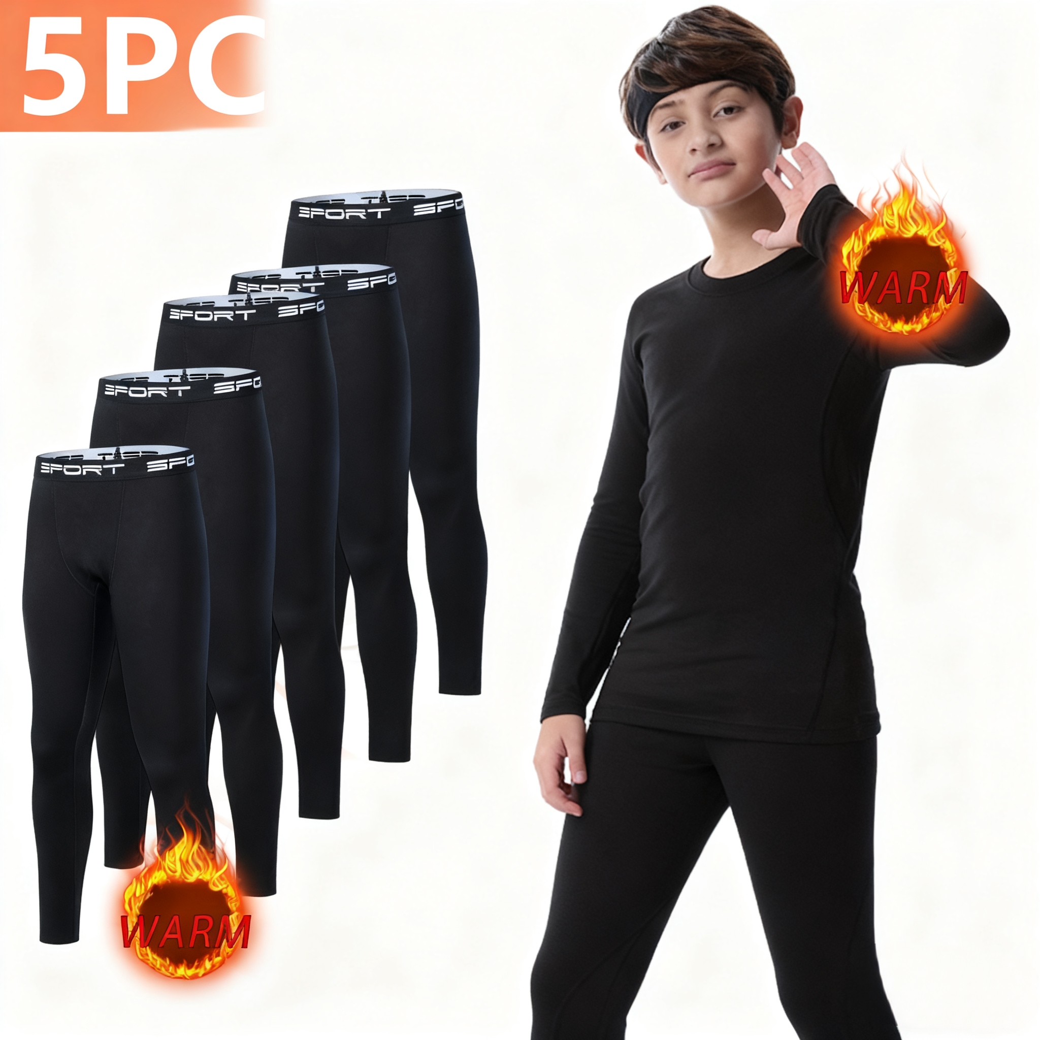 Confezione da 5 pantaloni neri