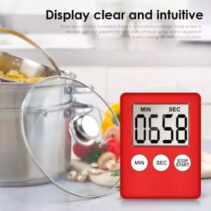 R1060 квадратный электронный таймер обратного отсчета для пищевых продуктов магнитные ЖК-часы кухонные инструменты большой ЖК-экран цифровой кухонный таймер - Product Image 2