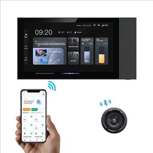 Tuya Wifi Android 7 Zoll EU-Typ Smart Inwall Multifunktions-Zentral bedienfeld mit ZigBee Gateway Hintergrund musik system