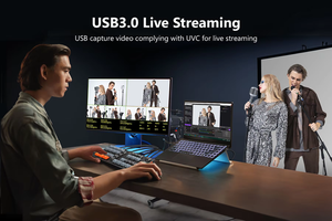 4K Wireless Audio Transmitter <strong>4</strong>-Channel Video <strong>Switcher</strong> for HD VGA <strong>Outputs</strong> Live Streaming Camera