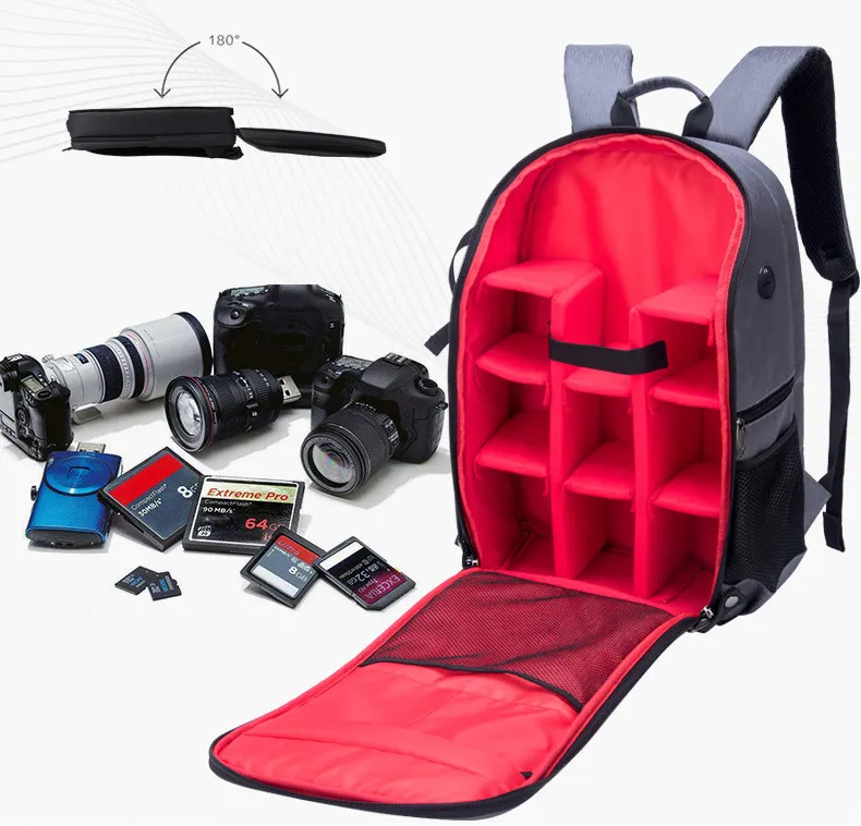 Multi-functional Camera Backpack Video Digital DSLR camera Bag Waterproof Outdoor Camera Bag Case