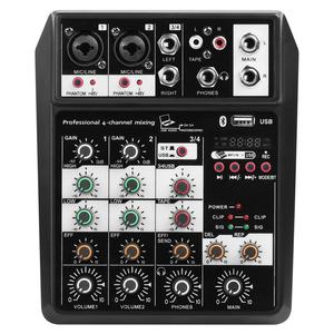 Mezclador de interfaz de Audio USB portátil profesional de 4 canales, consola mezcladora de sonido Blue Tooth para iluminación de vídeo móvil - Product Image 1