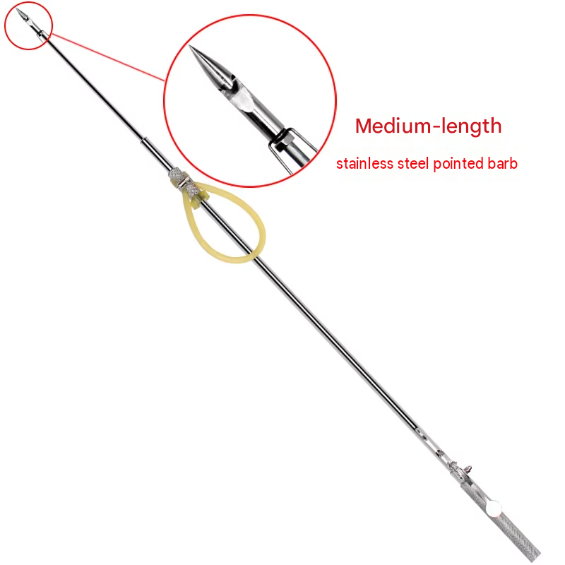 1 stainless steel medium-length lanyard-2 barbed hooks-2 rubber