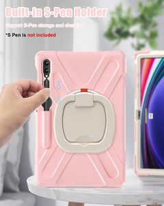 Galaxy Tab S10 + S9 FE + S9 + 12.4英寸坚固硅胶外壳，配有屏幕保护支架肩带笔架 - Product Image 3