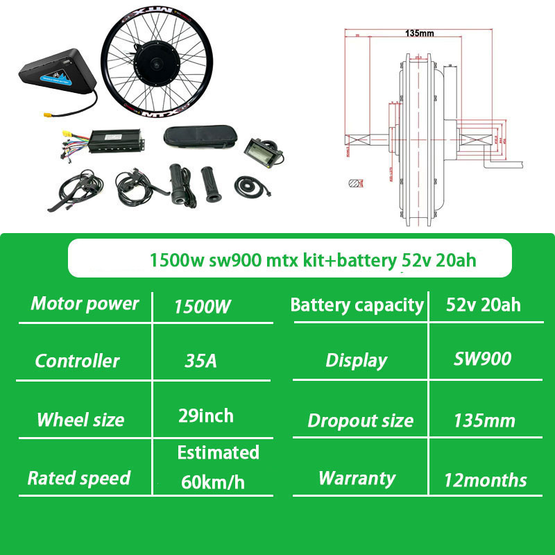 Kit SW900 MTX 29 pouces 1500W + 52V 20Ah