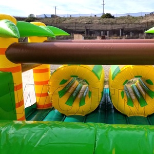 30ft ป่าเขตร้อนหลักสูตรอุปสรรคทำให้พองโกหกสไลด์กระโดดปราสาทหลักสูตรในเกมกีฬา - Product Image 4