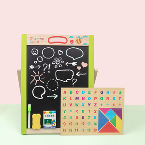 Giáo Dục Đầu Học Tập Bằng Gỗ Bảng Phấn Hai Mặt Cầm Tay Di Động Vẽ Doodle Bảng Với Tẩy Và Phấn - Product Image 6