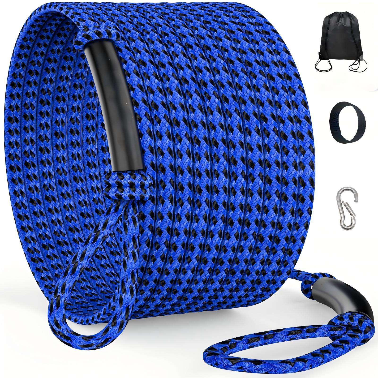 Anillo de tracción de doble cara con puntos azules y negros de 18 metros + mango de espuma + hebilla de acero inoxidable