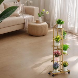 Sky-Touch 6-Tier kim loại trong nhà/ngoài trời nhà máy đứng 118cm hoa cao kệ với bánh xe di chuyển nguồn cung cấp vườn Rack hiển thị - Product Image 5