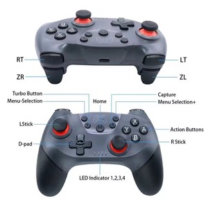 Nuevo Gamepad inalámbrico de diente azul barato con función Turbo de seis ejes para Switch Pro Game Controller Joypad Joystick control remoto - Product Image 2