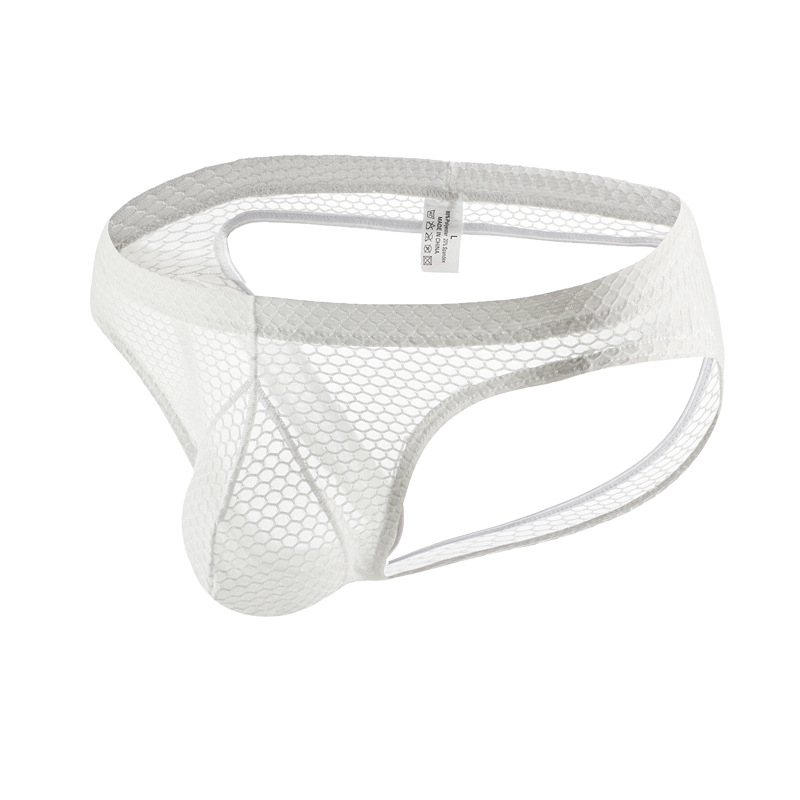 White gay man mesh open butt underwear