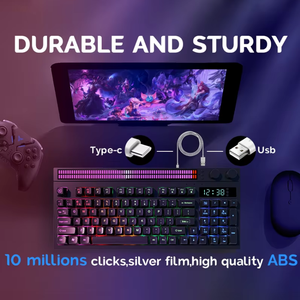 三模式C型有线游戏键盘机械感觉，RGB照明防水，BT塑料ABS - Product Image 3