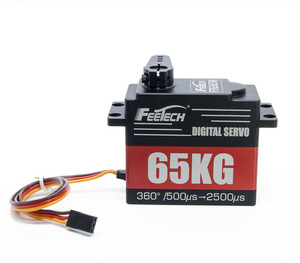 FEETECH FT6365M 12V High Torque 63kg Steel Gear CNC Shell RC Servo Motor 0-360 Degree Rotation for 1/5 1/8 Racing Cars