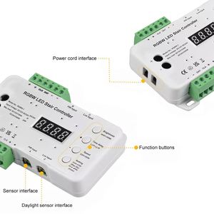 RGBWLED階段照明コントローラー12v24V昼光モーションセンサーストリップダイナミックメイン配線16ステップRGBWコントローラー - Product Image 2