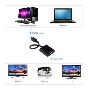 USB3.0 to <strong>VGA</strong> Adapter Cable 1080P Video Multi-Display Converter for PC Windows 7/8/10 Plug Play <strong>USB</strong> <strong>VGA</strong> Converter Products Stock - Product Image 4