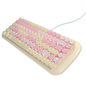 2024 MOFii nueva combinación de colores un bloque con cable retroiluminación blanca mecánica retro elegante colorido teclado de computadora 87 teclas C - Product Image 2