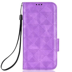 三角形图案翻盖钱包手机套，一加10 Pro 5g，带表带聚氨酯皮革手机套 - Product Image 6