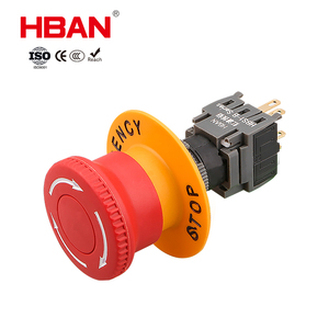 Interruttore di Arresto di Emergenza ad Alte Prestazioni IP65 5A 250V 1NO+1NC in ABS con Terminale a Pin, Testa Piatta Rotante da 22mm - Product Image 1