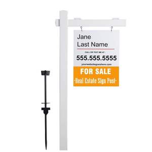 Thương mại lớp 6ft PVC Vinyl bất động sản đăng bài rustproof hàng rào Cổ Phần mở nhà giữ dấ<span class=keywords><strong>u</strong></span> hiệ<span class=keywords><strong>u</strong></span> cho bán - Product Image 2