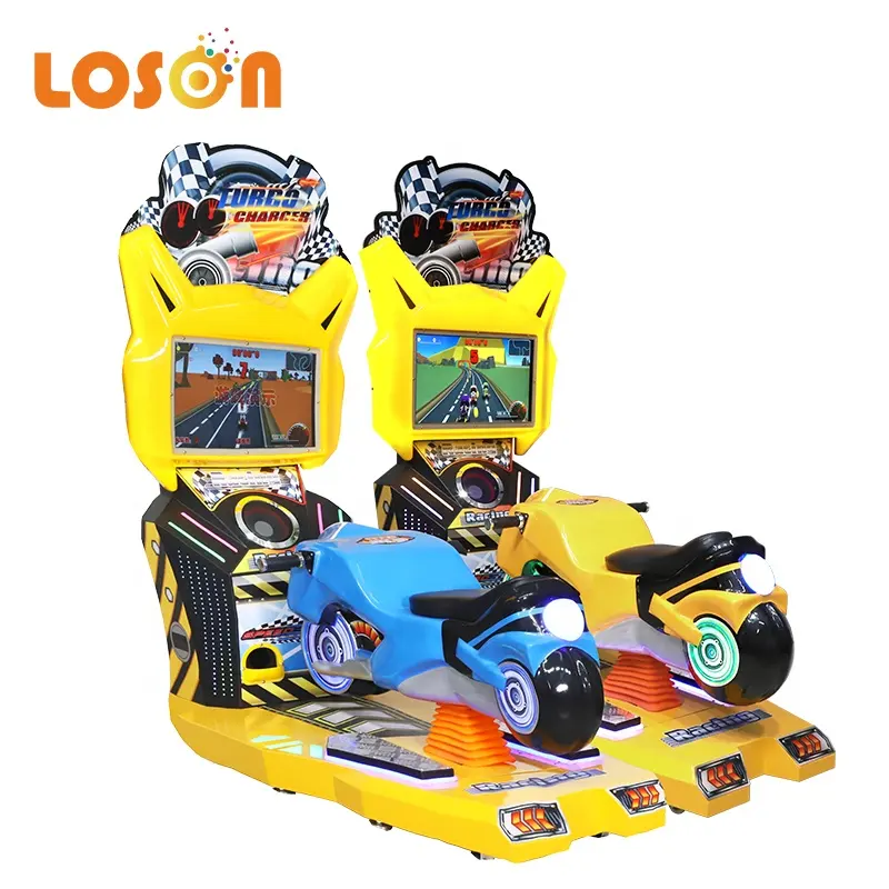 Simulador de carreras de paseo que funciona con monedas feliz bicicleta de video 3D PARA NIÑOS 2 máquinas de juegos de arcade para motocicletas