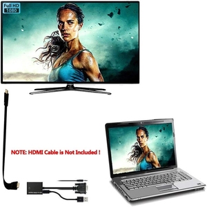 Venta al por mayor de la fábrica a VGA adaptador HDMI con soporte de Audio y resolución de 1080P-entrada VGA a HDMI salida