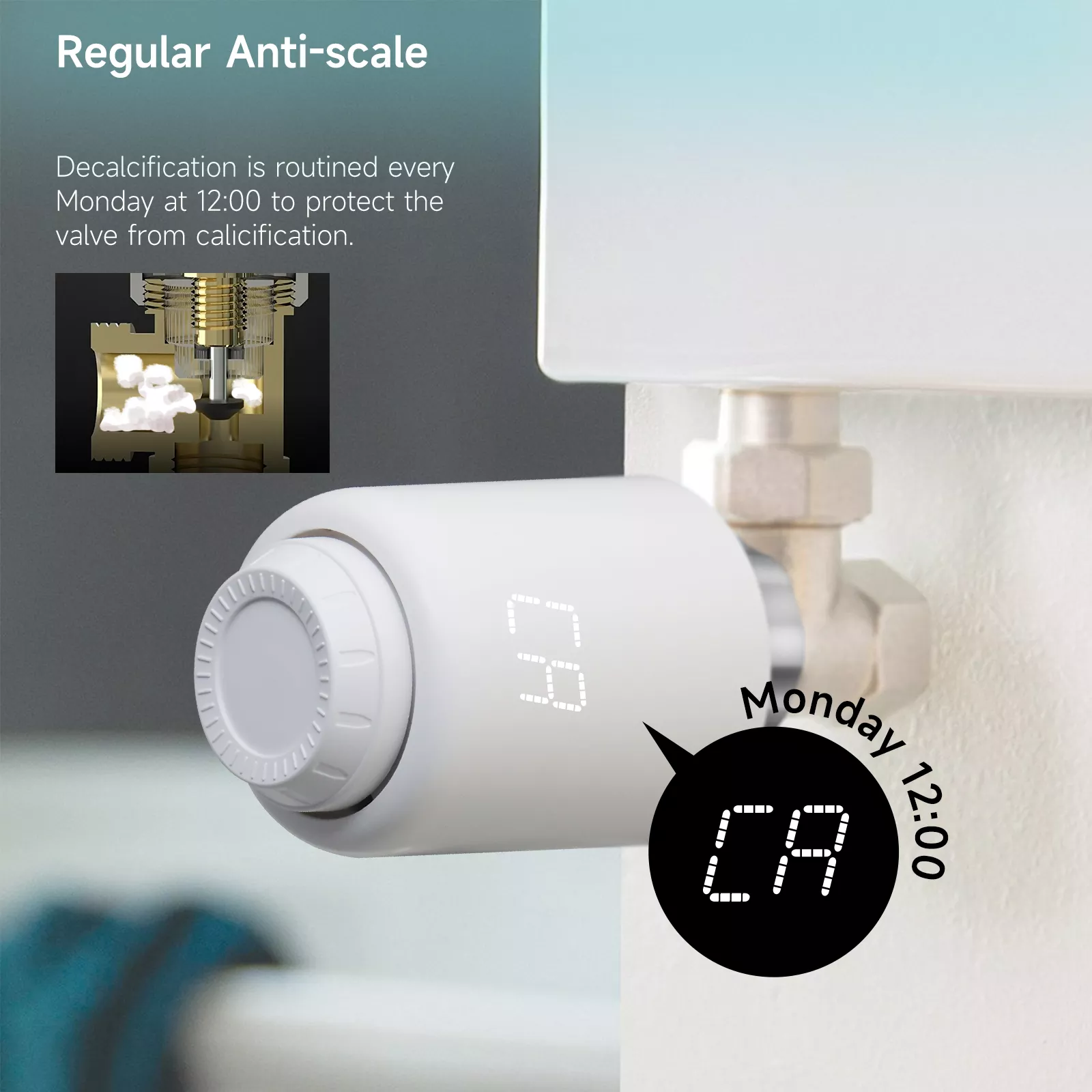 TRV ZigBee Smart Wi-Fi LED Segment Screen Tuya Wireless Digital Thermostatic Radiator Valve Smart Radiator Thermostat Valve