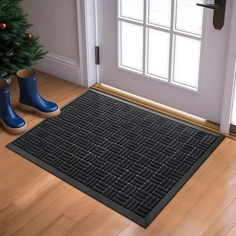 Outdoor assorbente poliestere indoor Plain Heavy Duty benvenuto zerbino anteriore ingresso tappeto commerciale tappeto da pavimento zerbini personalizzati
