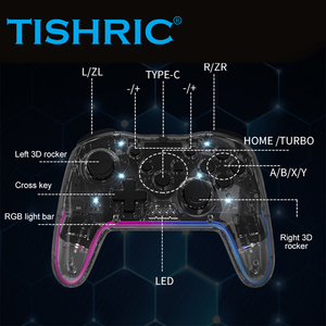 TISHRIC Lite RGBワイヤレスゲームパッドBT4.0スイッチコントローラAndroid IOS PC PS3 Steamゲームモバイルプラットフォーム対応 - Product Image 2