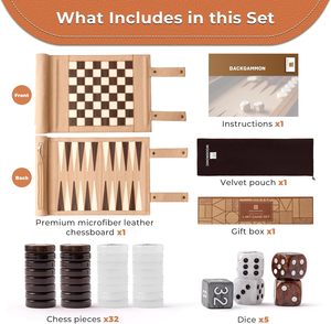 Biểu Tượng Tùy Chỉnh Roll-up PU Da 3 Trong 1 Du Lịch Cờ Backgammon <span class=keywords><strong>Checkers</strong></span> Thiết Lập Lưu Trữ Túi Xách Tay Bàn Cờ Trò Chơi Thiết Lập - Product Image 5