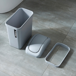 Cubo de basura de plástico con tapa, Cubo de reciclaje de residuos de cocina de gran capacidad, cubo de basura de papel, cubo de basura doméstico con tapa oscilante - Product Image 5