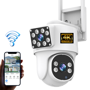 Cámara de vigilancia 4K con luz de sensor de movimiento buena cámara de seguridad 360 cámara exterior WiFi panorama alarmas antirrobo a la venta - Product Image 1