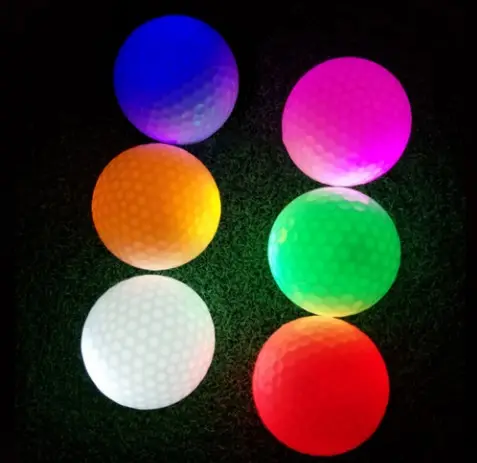 Wholesale 6 different colors LED glowing Golf Ball for night golf