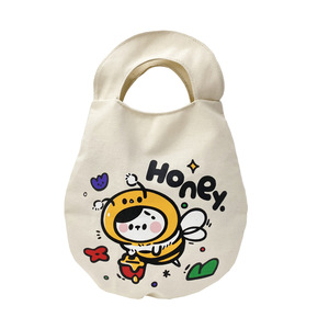 Japonés lindo Instagram Popular señora estilo lienzo bolso algodón estudiante compras Tutorial bolsa con logotipo personalizado - Product Image 4