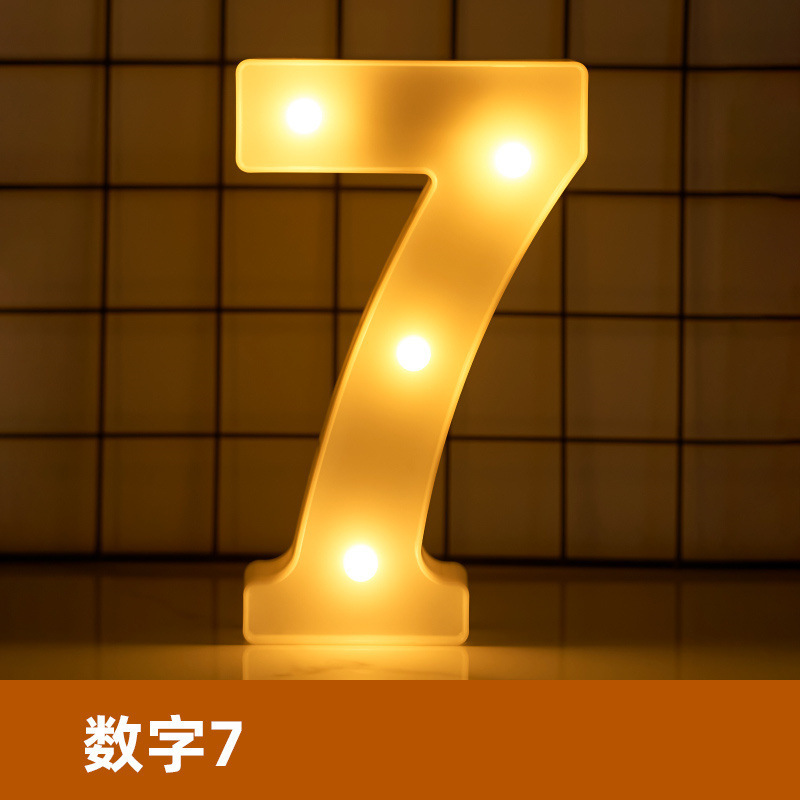 white Letters: 7 - letter lamp 17*21cm
