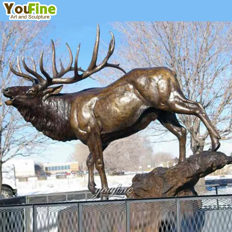 핫 세일 인기있는 디자인 고품질 생활 크기 황동 청동 사슴 순록 동상