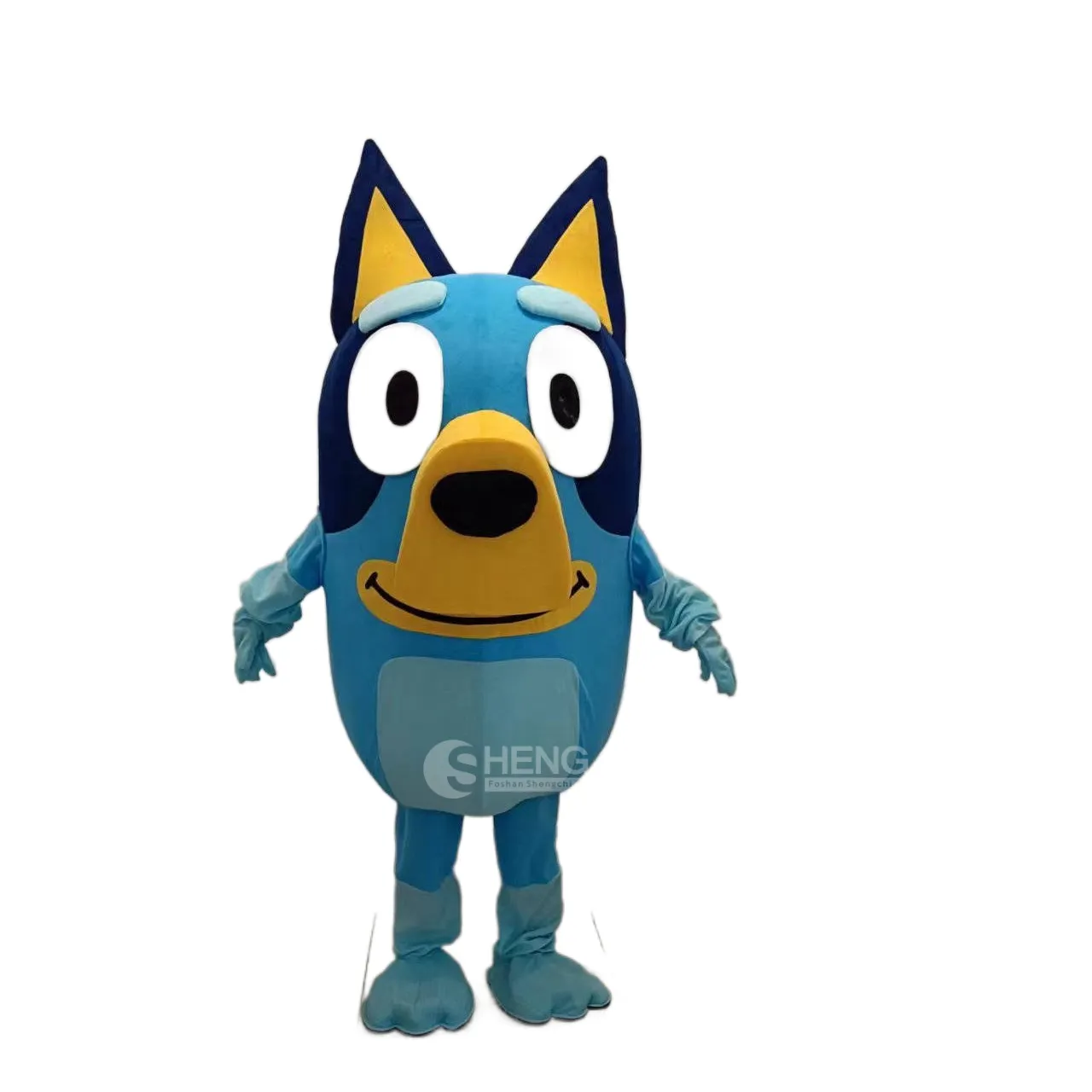 MOQ 1 buah penjualan terlaris film keluarga Bingo karakter kartun kostum maskot bluey mewah untuk dijual