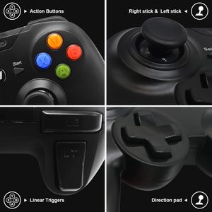 Gran oferta, Joystick de doble vibración, Gamepad, controlador de juego inalámbrico para P3, PC, interruptor de ordenador portátil