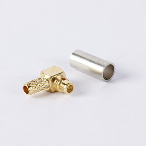 מוצרים חדשים תקשורת אלקטרונית mcx crimp מסוף מחבר מחבר Rf coaxial mmmcx זכר <span class=keywords><strong>90</strong></span> מעלות מחבר זווית ישרה